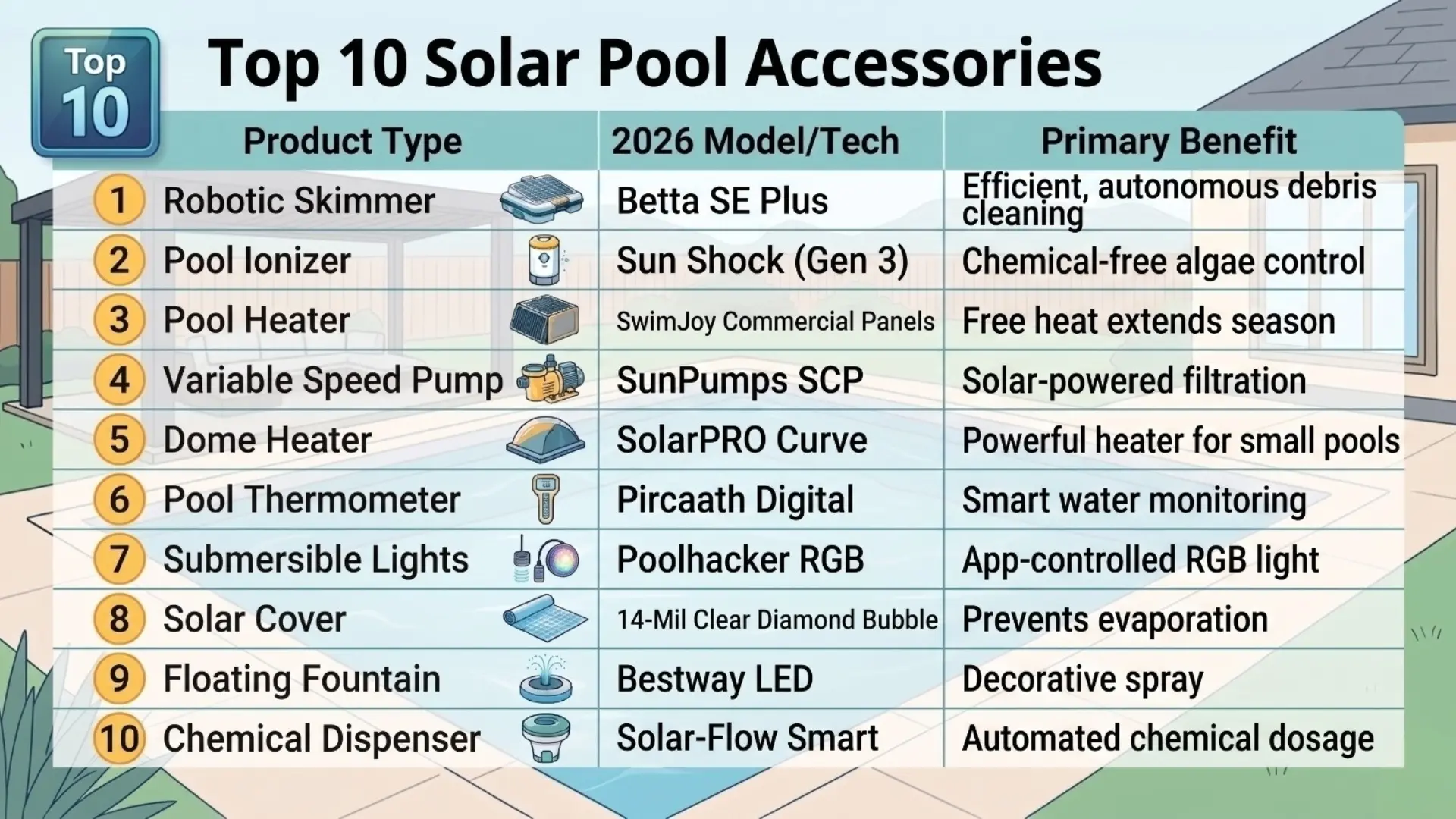 Top 10 Solar Pool Accessories & Specifications (2026)