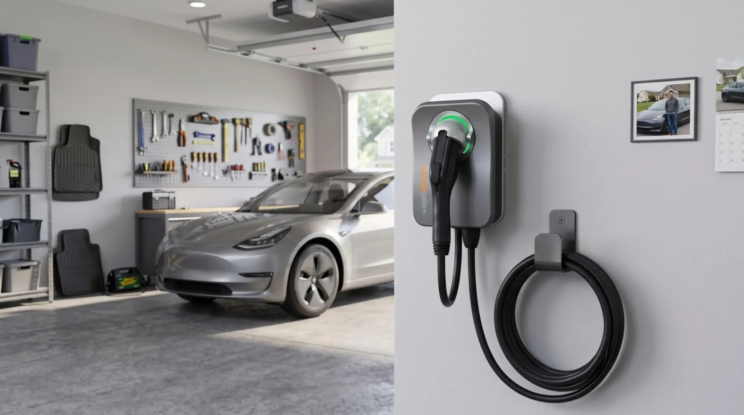 ChargePoint Home Flex Hardwired EV charger Installed on a USA home