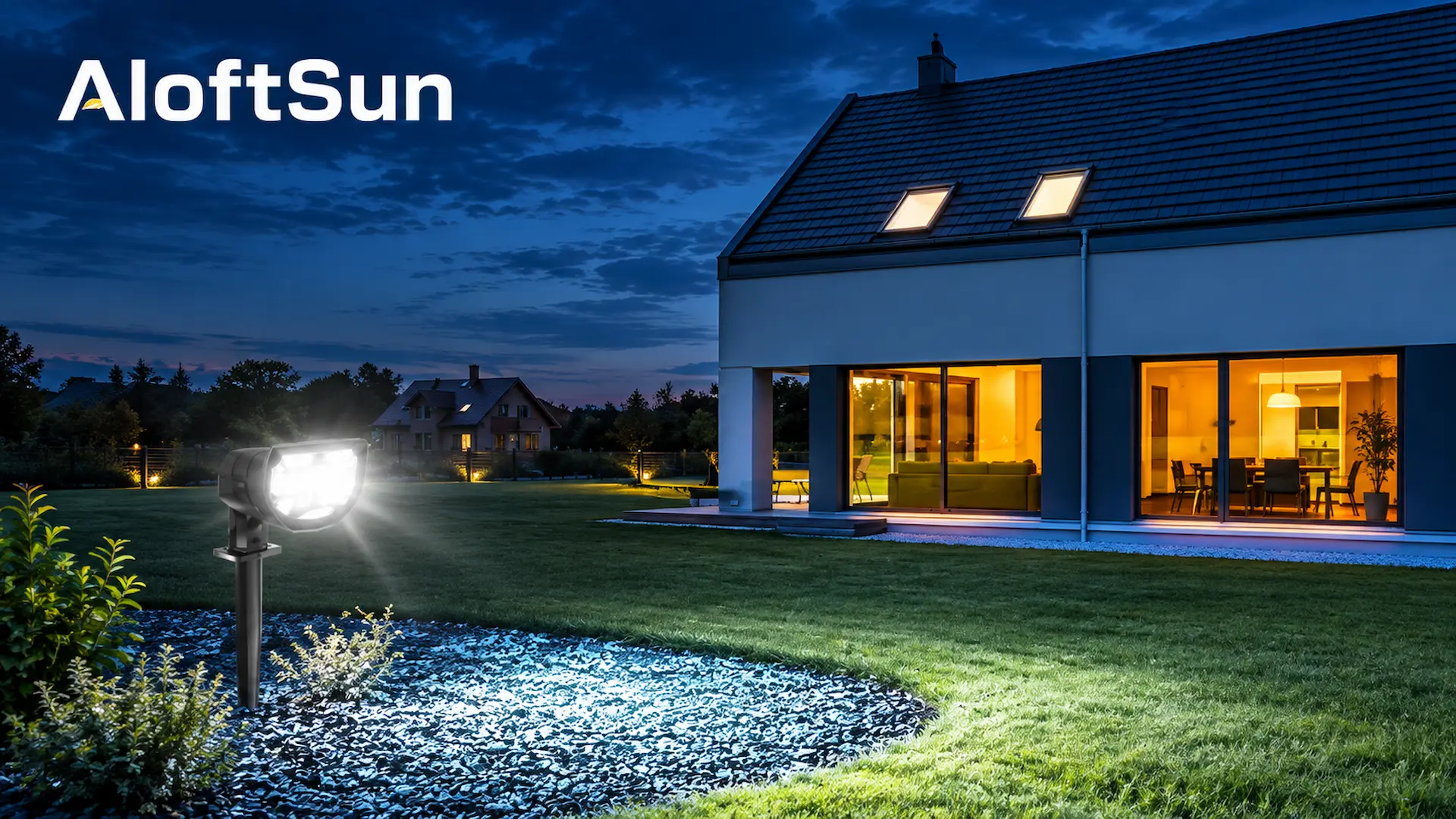 AloftSun Solar Motion Sensor Outdoor Lights for USA homeowners