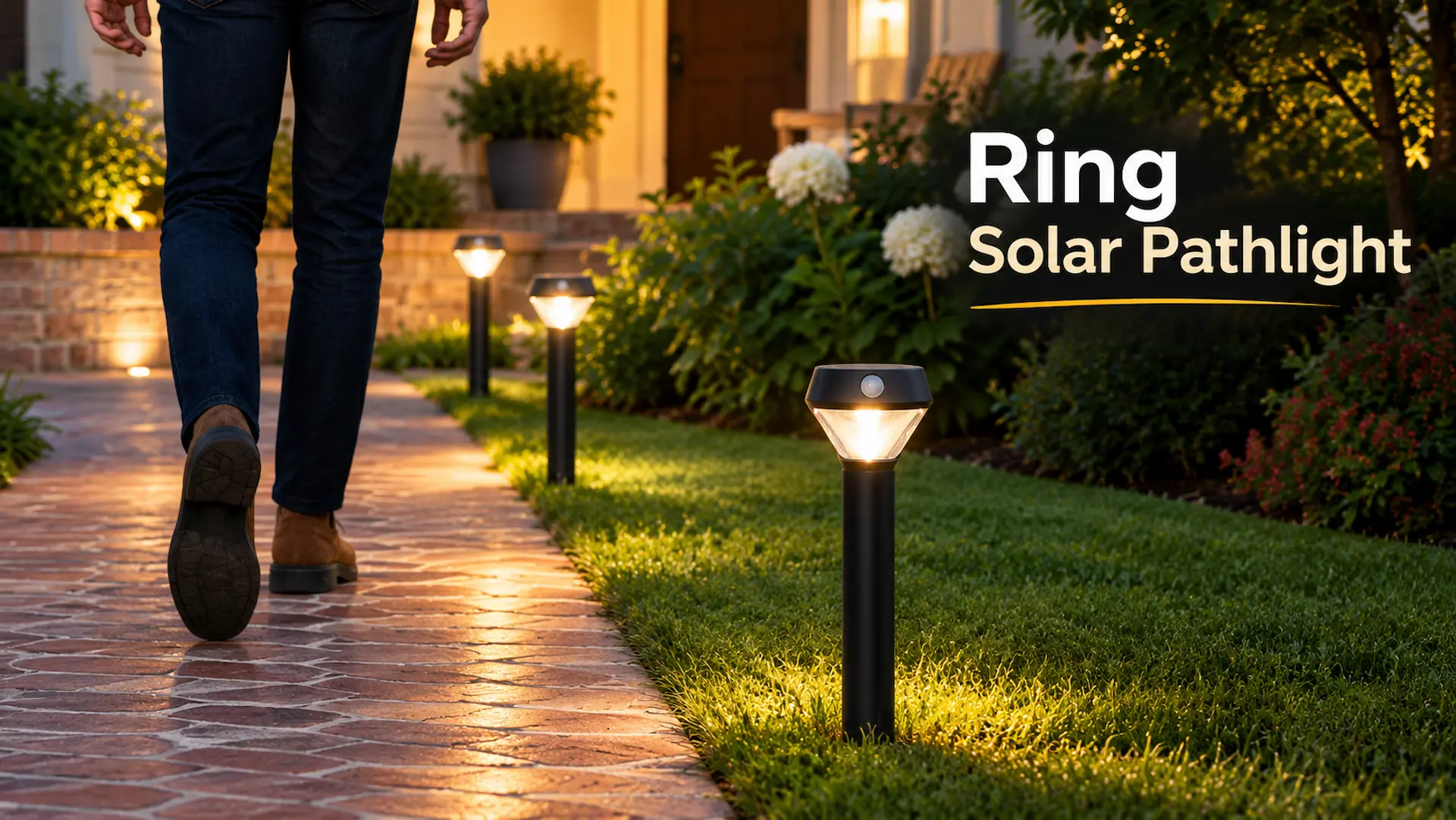 Ring Solar Pathlight installed on pathway