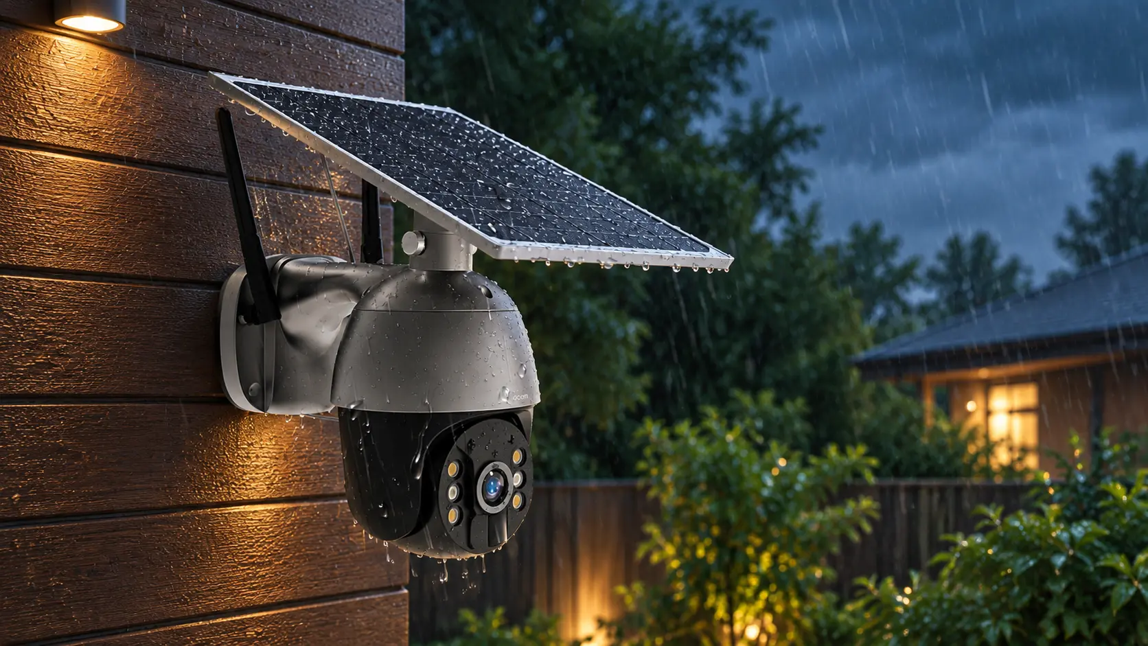 Soliom S600 Pan-Tilt Solar Security Camera installed on cold weather